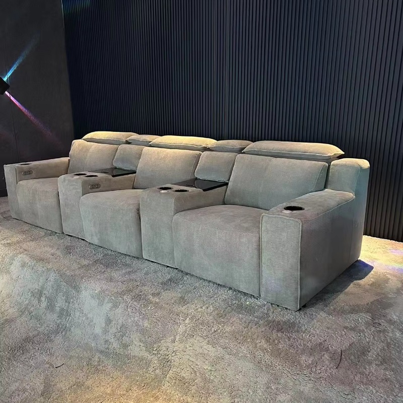 Home Cinema High End - โซฟาโรงหนังระดับไฮเอนด์ทันสมัย พร้อมระบบปรับเอนด้วยไฟฟ้า คอนโซลอัจฉริยะ สำหรับห้องนั่งเล่น ห้องดูหนัง เฟอร์นิเจอร์โรงภาพยนตร์สำหรับห้องนอน