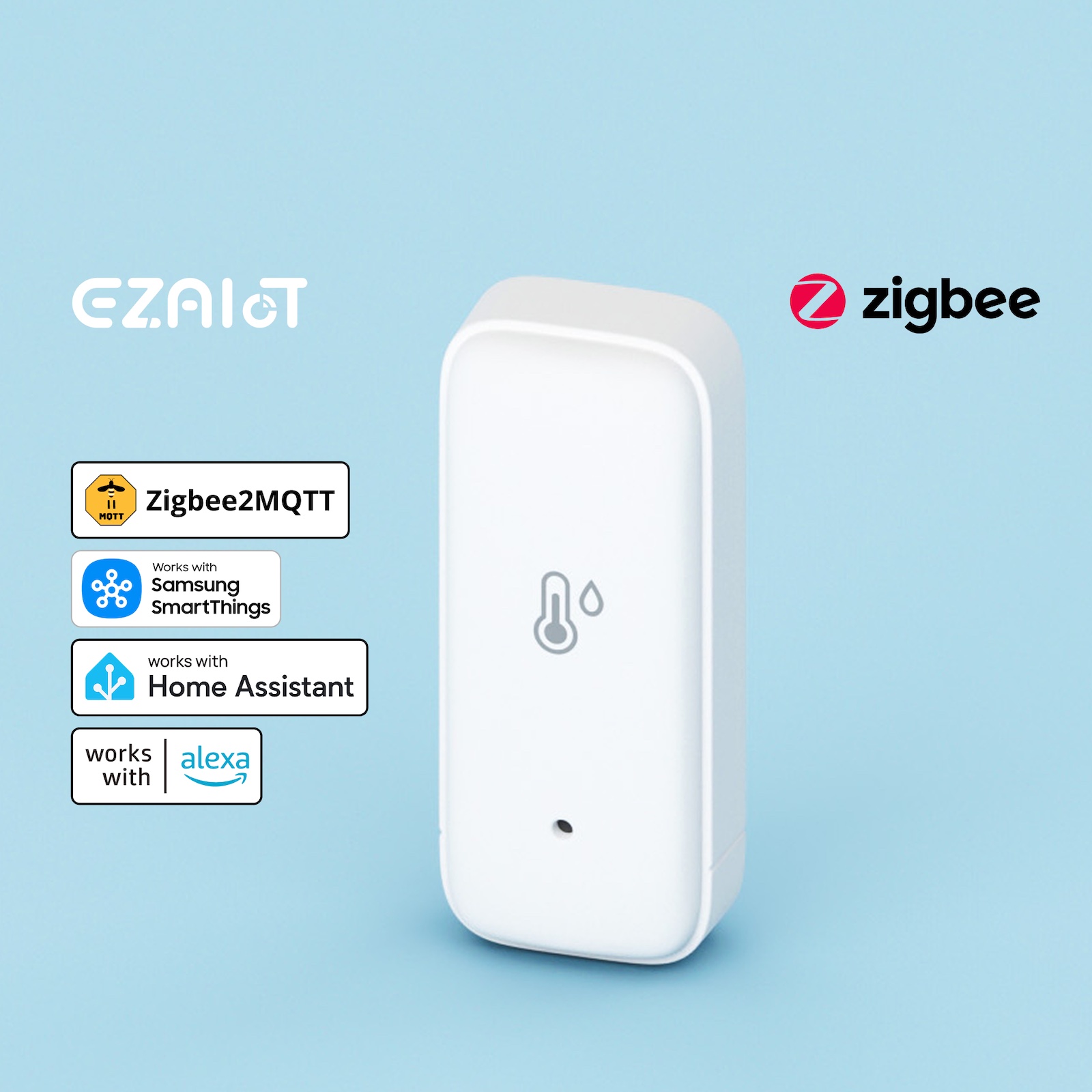 Home Cinema Alexa - เซ็นเซอร์วัดอุณหภูมิและความชื้น Tuya Smart Zigbee 3.0 พร้อมแอปพลิเคชันสำหรับการตรวจสอบระยะไกล