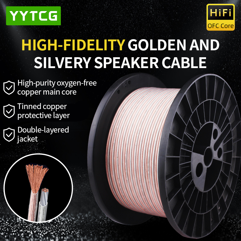 Home Cinema Ampli - YYTCG DIY HIFI สายสัญญาณเสียงออกซิเจนฟรีทองแดงบริสุทธิ์ OFC สายลำโพงสำหรับรถยนต์สเตอริโอ,