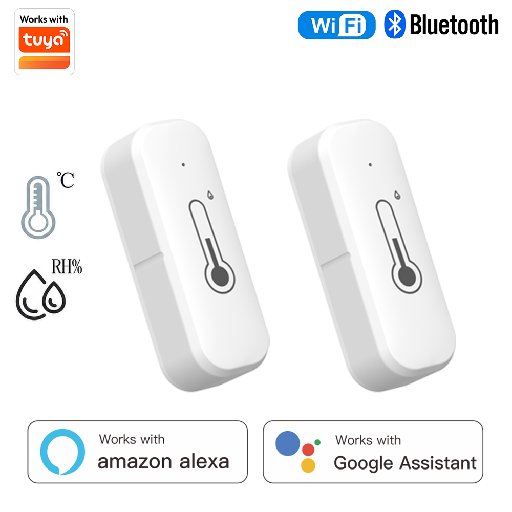 Home Cinema Alexa - ทูยาเซ็นเซอร์วัดอุณหภูมิและความชื้น การเชื่อมต่อ Wi-Fi บลูทูธ การตรวจสอบอุณหภูมิบ้านอัจฉริยะ เข้ากันได้กับอเล็กซา