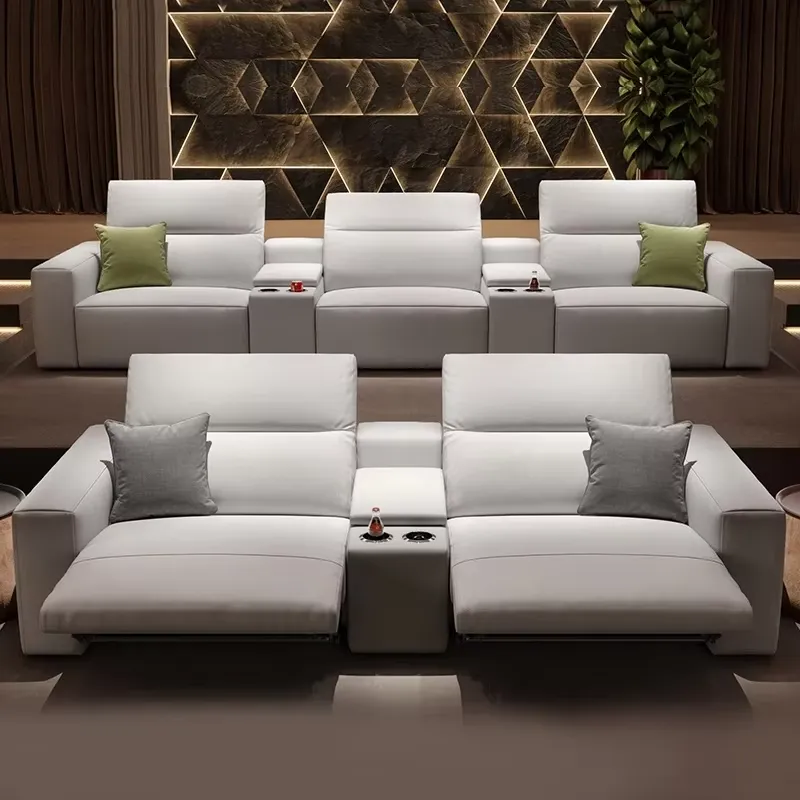 Home Cinema High End - โซฟาแบ่งส่วนสำหรับโฮมเธียเตอร์ระดับไฮเอนด์ในวิลล่า ห้องชมภาพยนตร์ส่วนตัวพร้อมระบบภาพและเสียง โซฟาอเนกประสงค์สำหรับโรงภาพยนตร์ไฟฟ้า