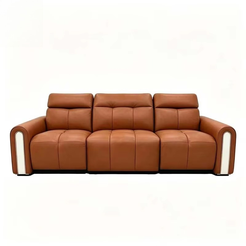 โซฟาหนังสีส้มปรับเอนนอนได้สำหร - Home.Cinema Orange บทวิจารณ์และราคา