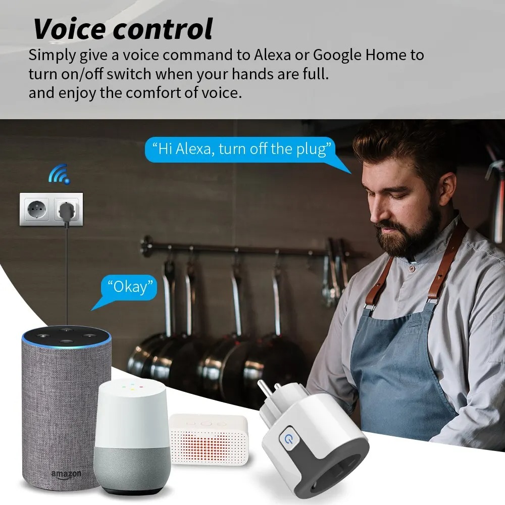 ปลั๊กไฟอัจฉริยะ WiFi EU ใช้งาน - Home Cinema Alexa บทวิจารณ์และราคา