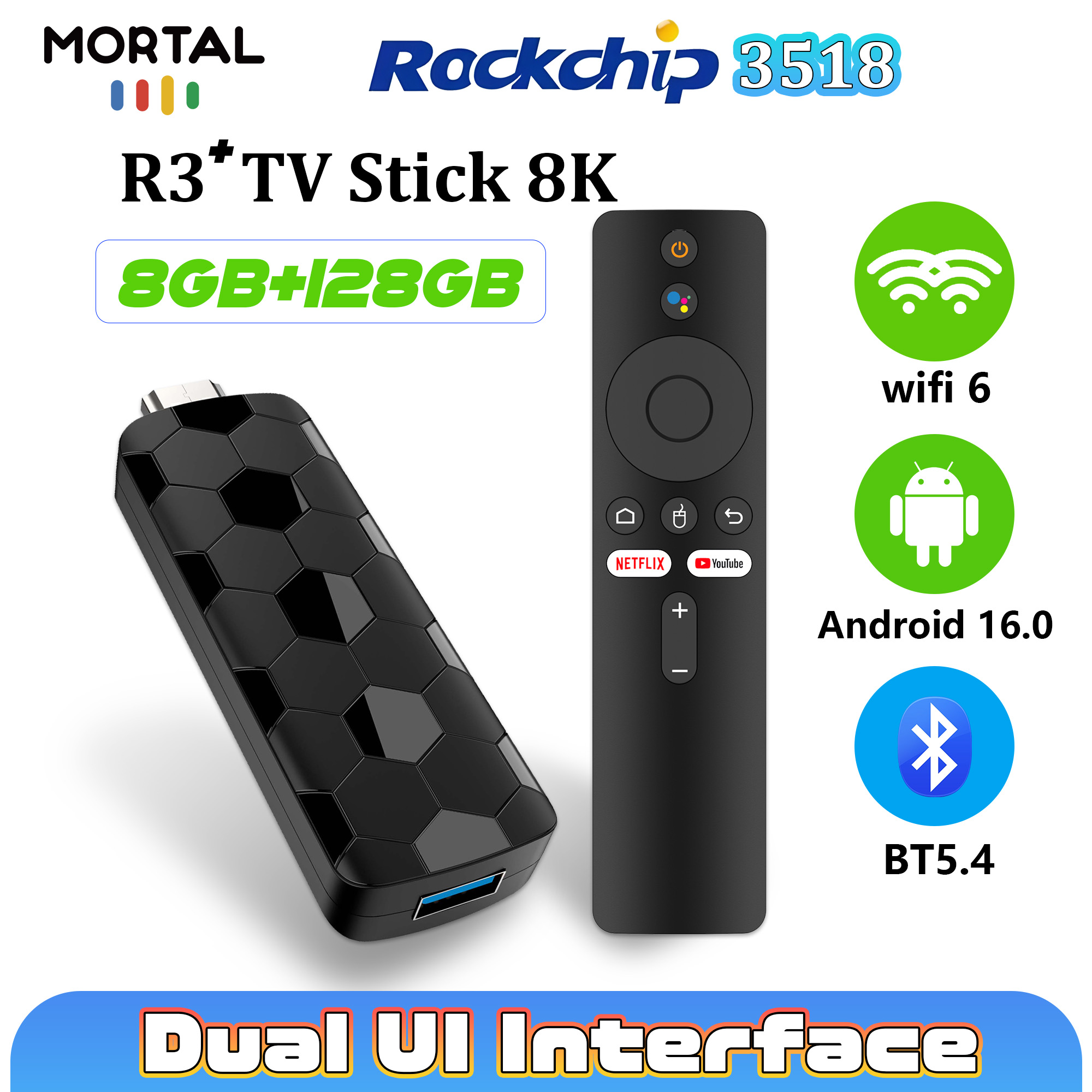 Mortal R3+ TV Stick Android 16 - Home Cinema Hd บทวิจารณ์และราคา