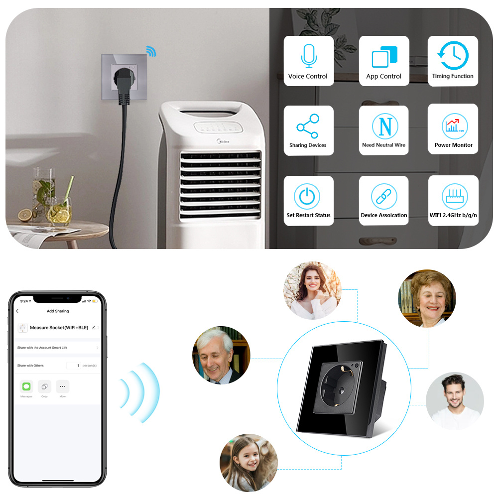 TAWOIA Wifi Wall Socket EU กรอ - Home Cinema Alexa บทวิจารณ์และราคา